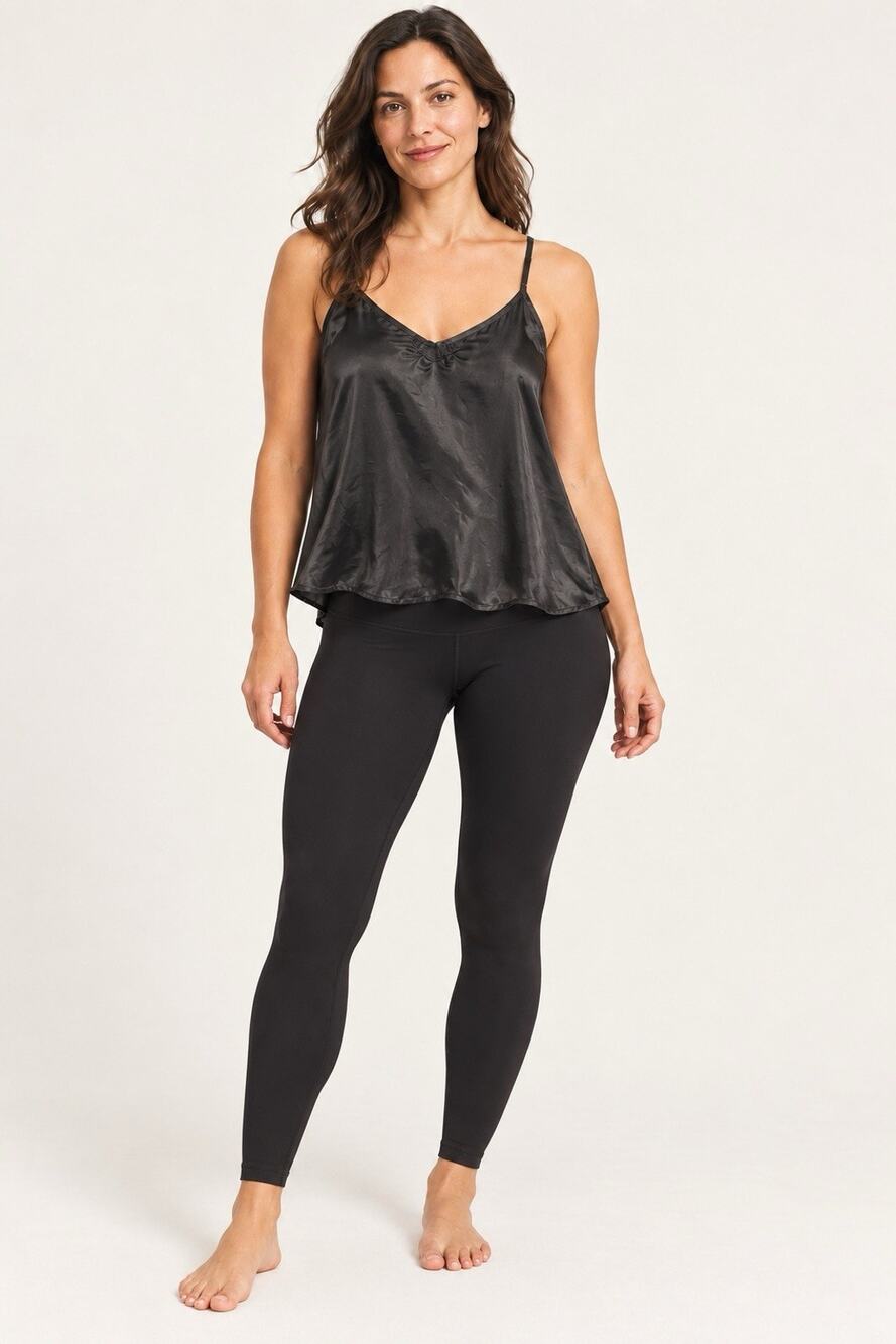 Athleta Calm Cool Slip Dress Womens XS Black Cupro Sleepwear Nightgown